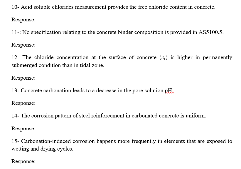 true or false give me answer . 1 0 - Acid soluble