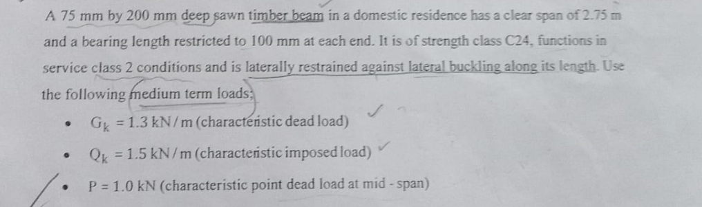 A 7 5 mm by 2 0 0 mm deep sawn timber beam in a
