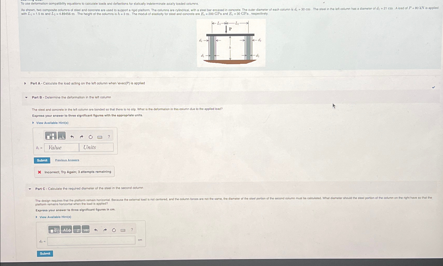 To use deformation compatibility equations to