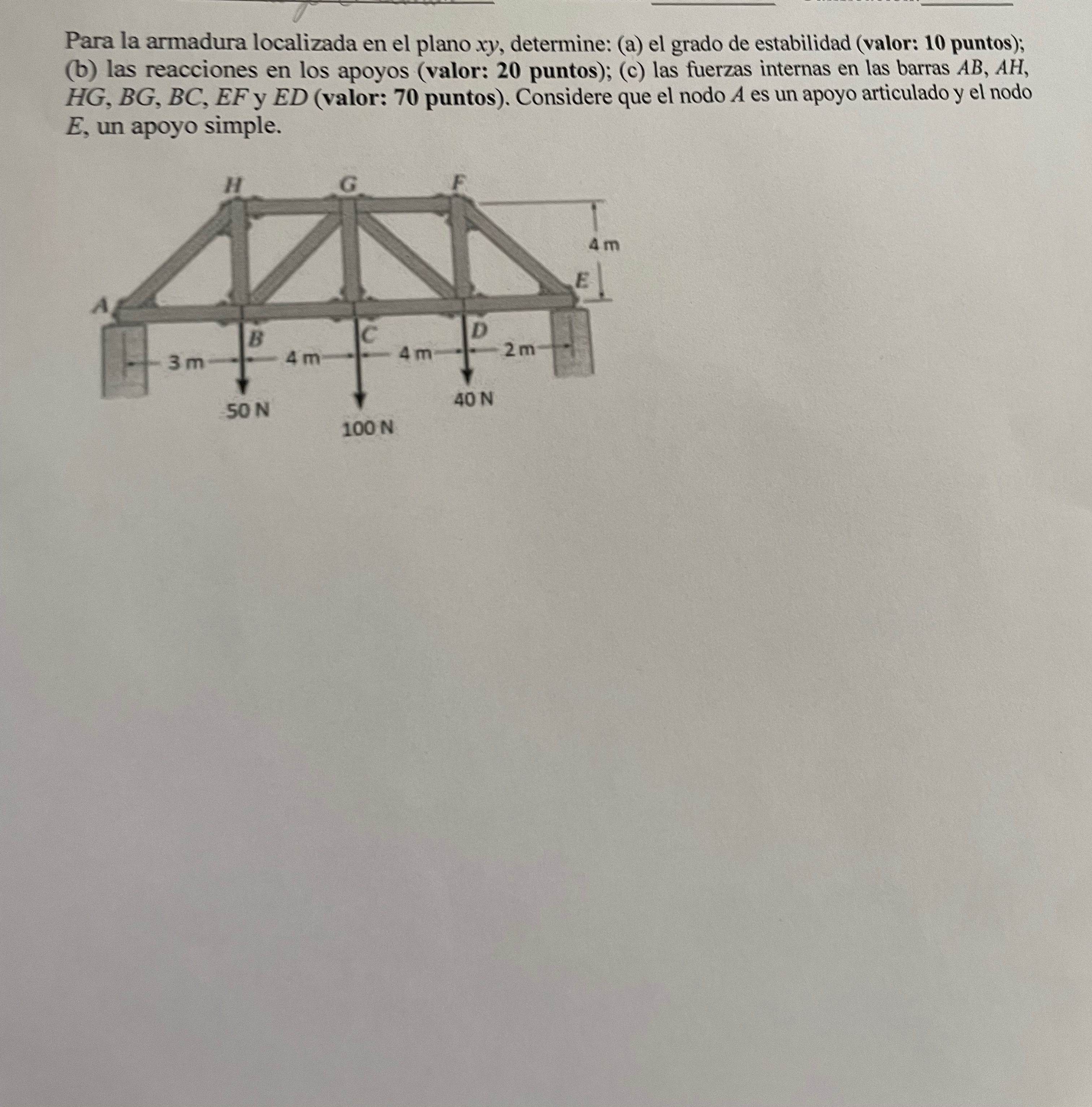 Para la armadura localizada en el plano x y ,