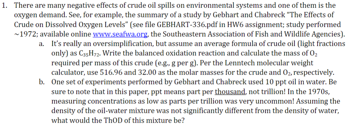 There are many negative effects of crude oil