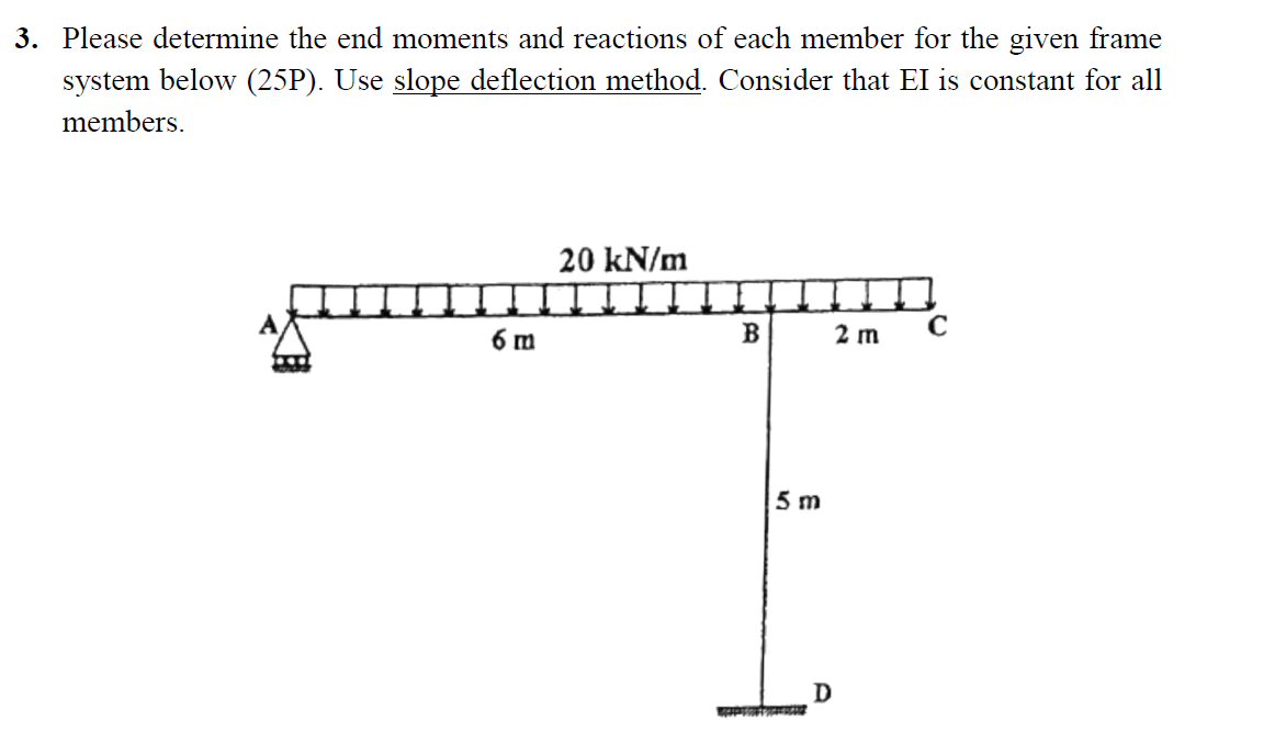 Please determine the end moments and reactions of