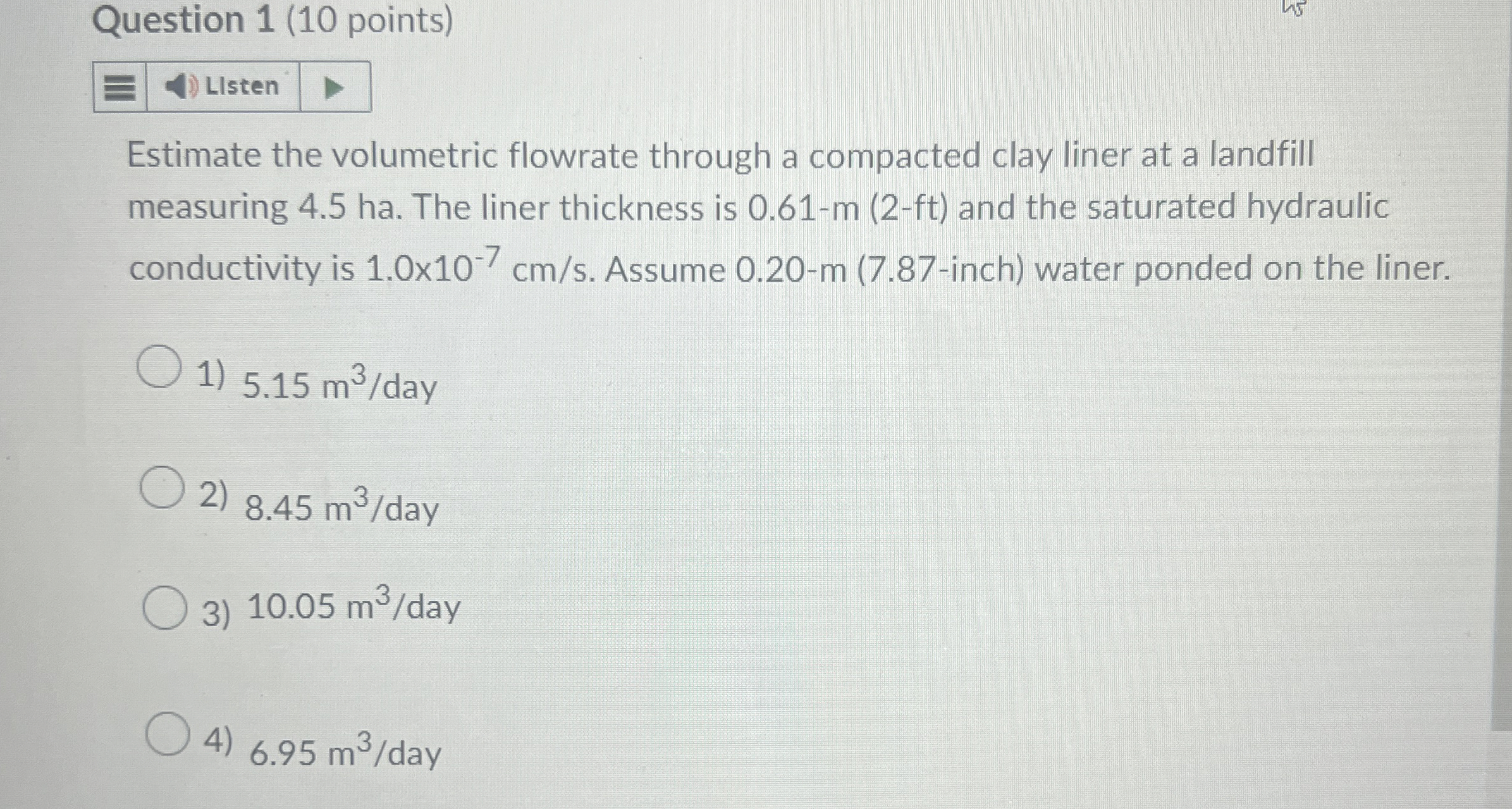 Question 1 ( 1 0 points ) Llsten Estimate the