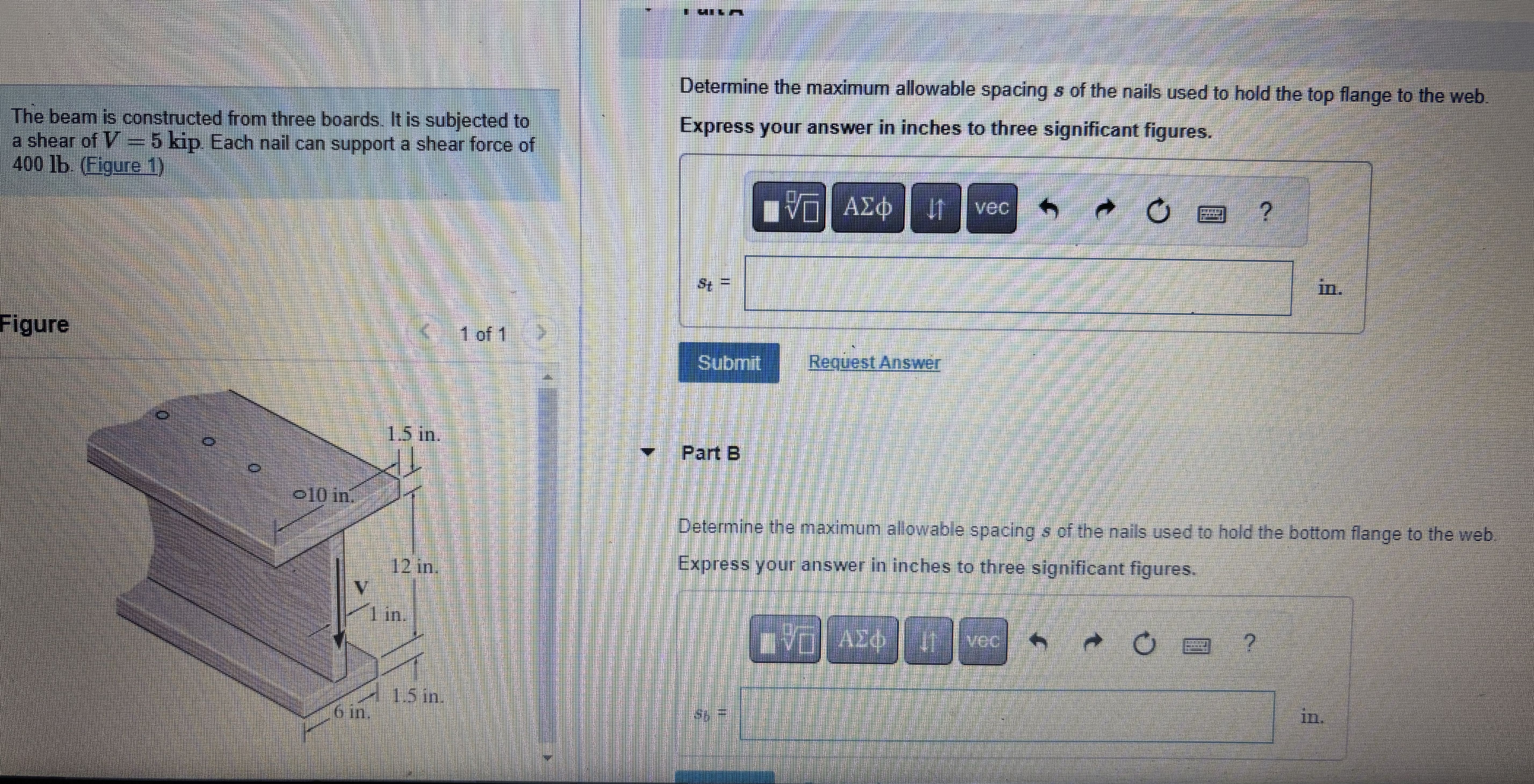 The beam is constructed from three boards. It is