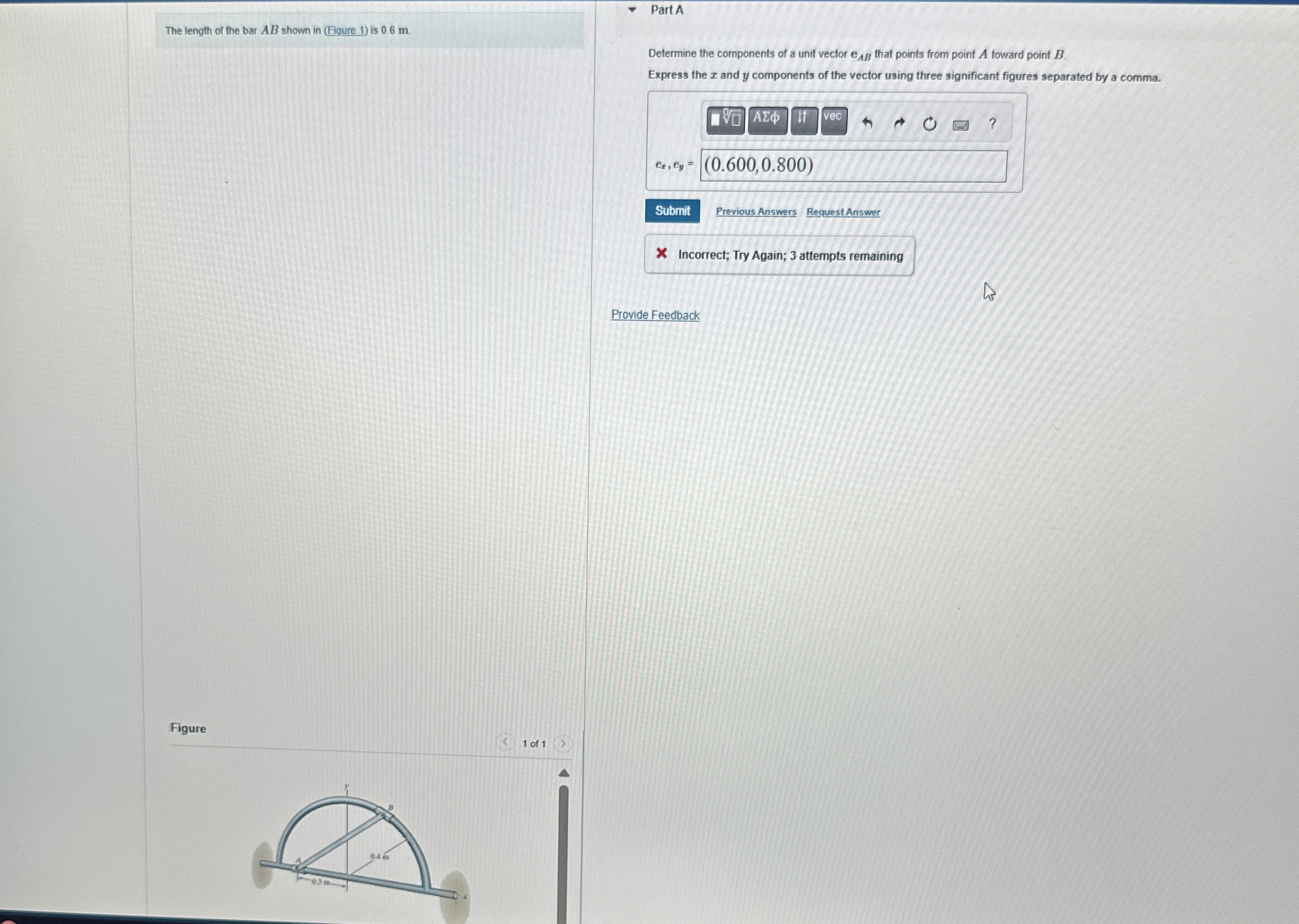 The length of the bar A B shown in ( Figure 1 )