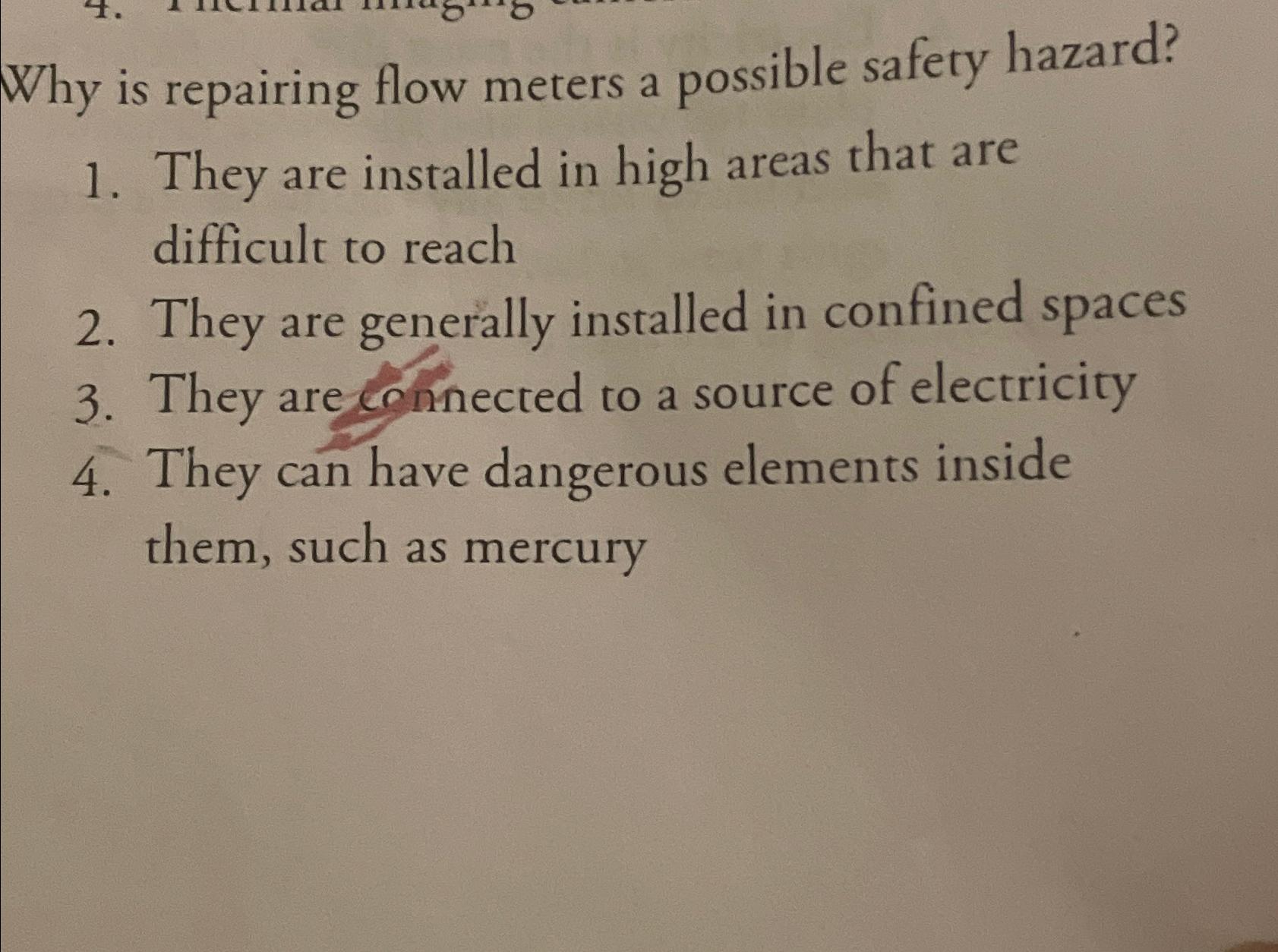 Why is repairing flow meters a possible safety