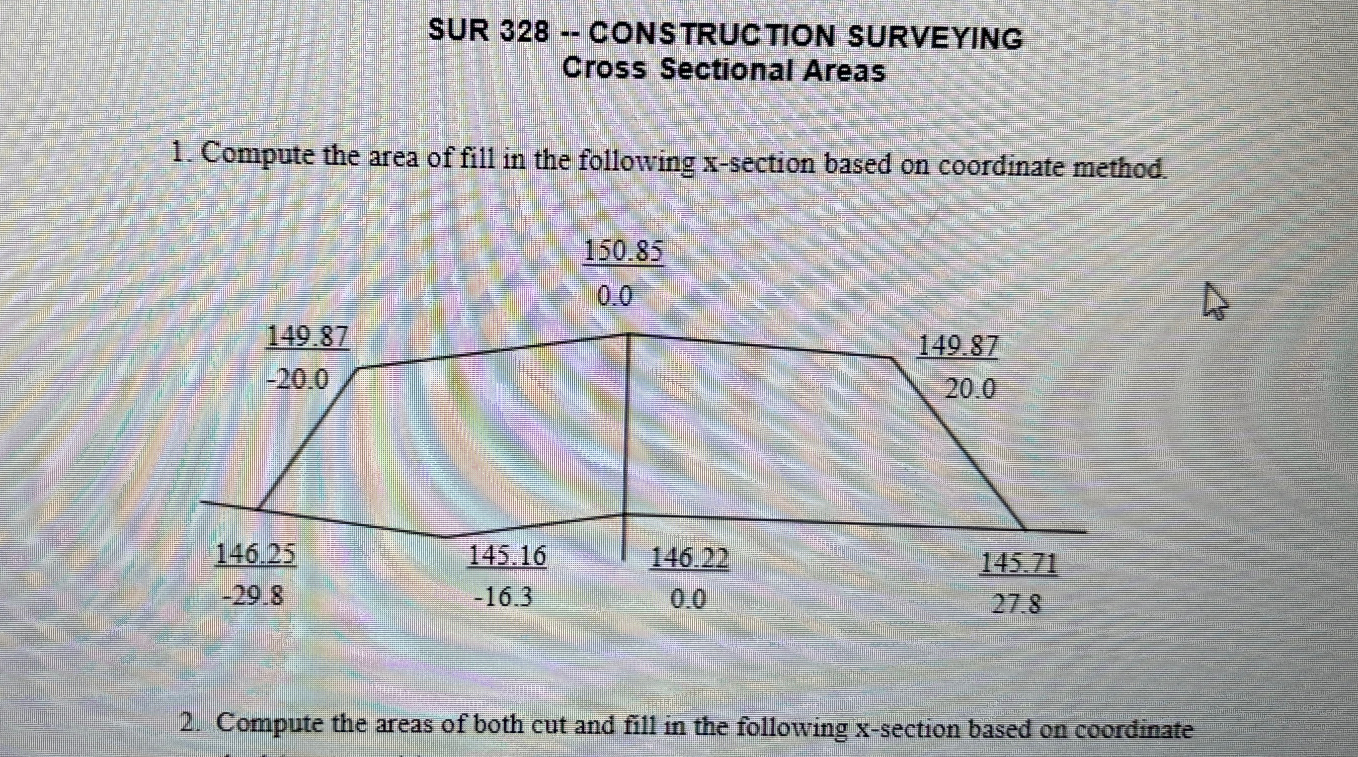 SUR 3 2 8 - - CONSTRUCTION SURVEYING Cross