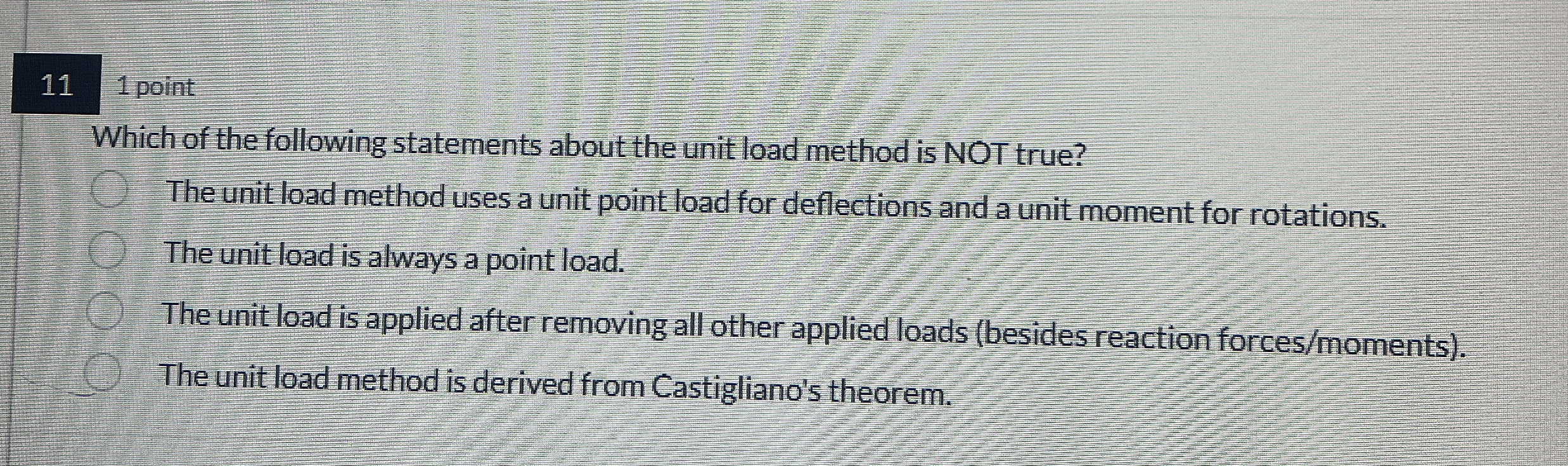 1 1 1 point Which of the following statements