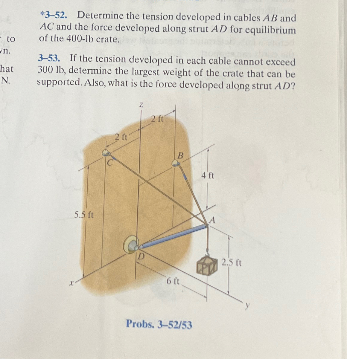 * 3 - 5 2 . Determine the tension developed in