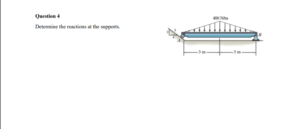 Question 4 Determine the reactions at the