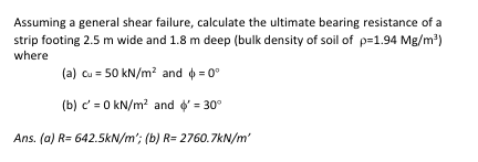 Soil mechanics / Geotechnics I ' d like help with