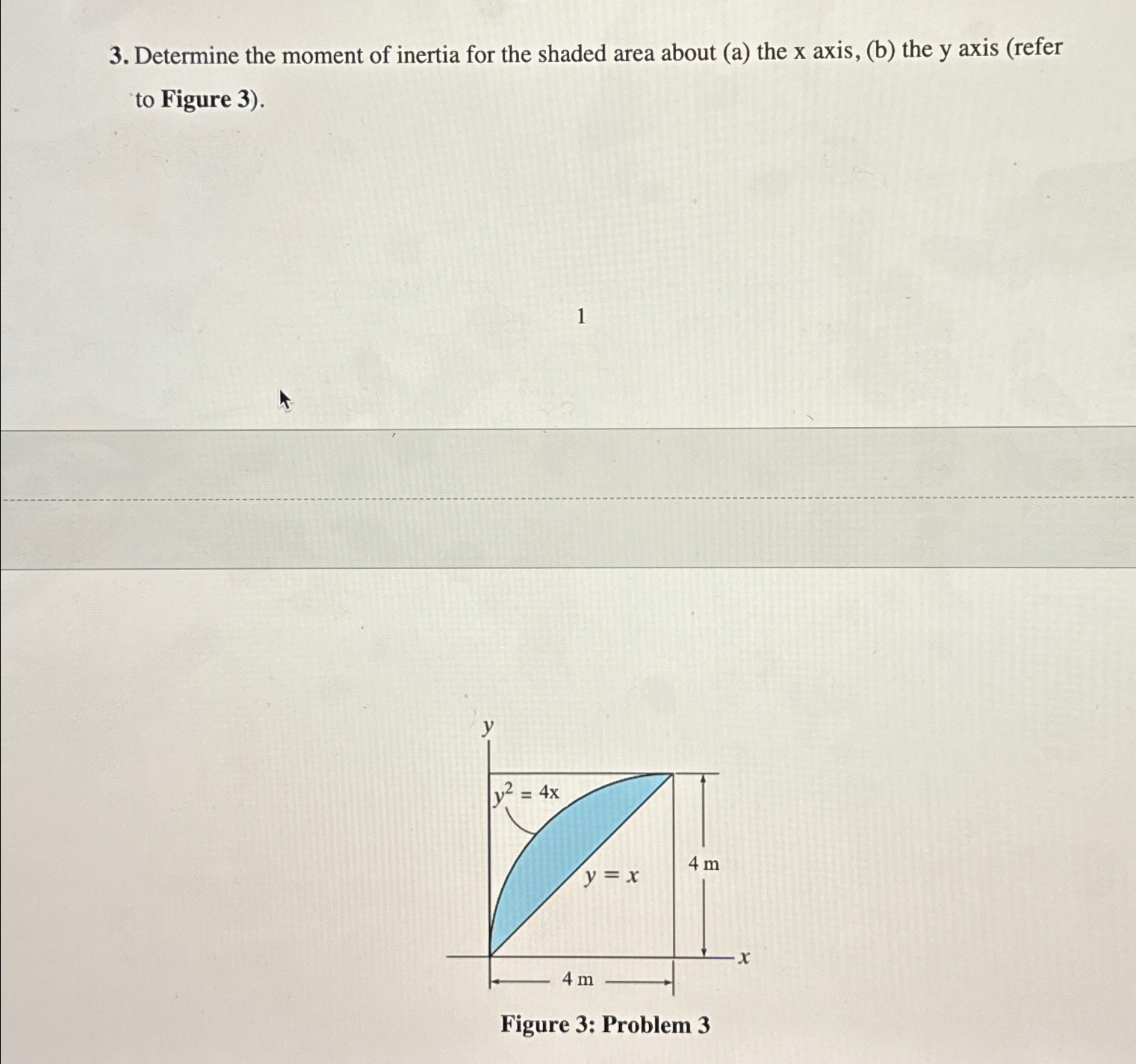 Determine the moment of inertia for the shaded