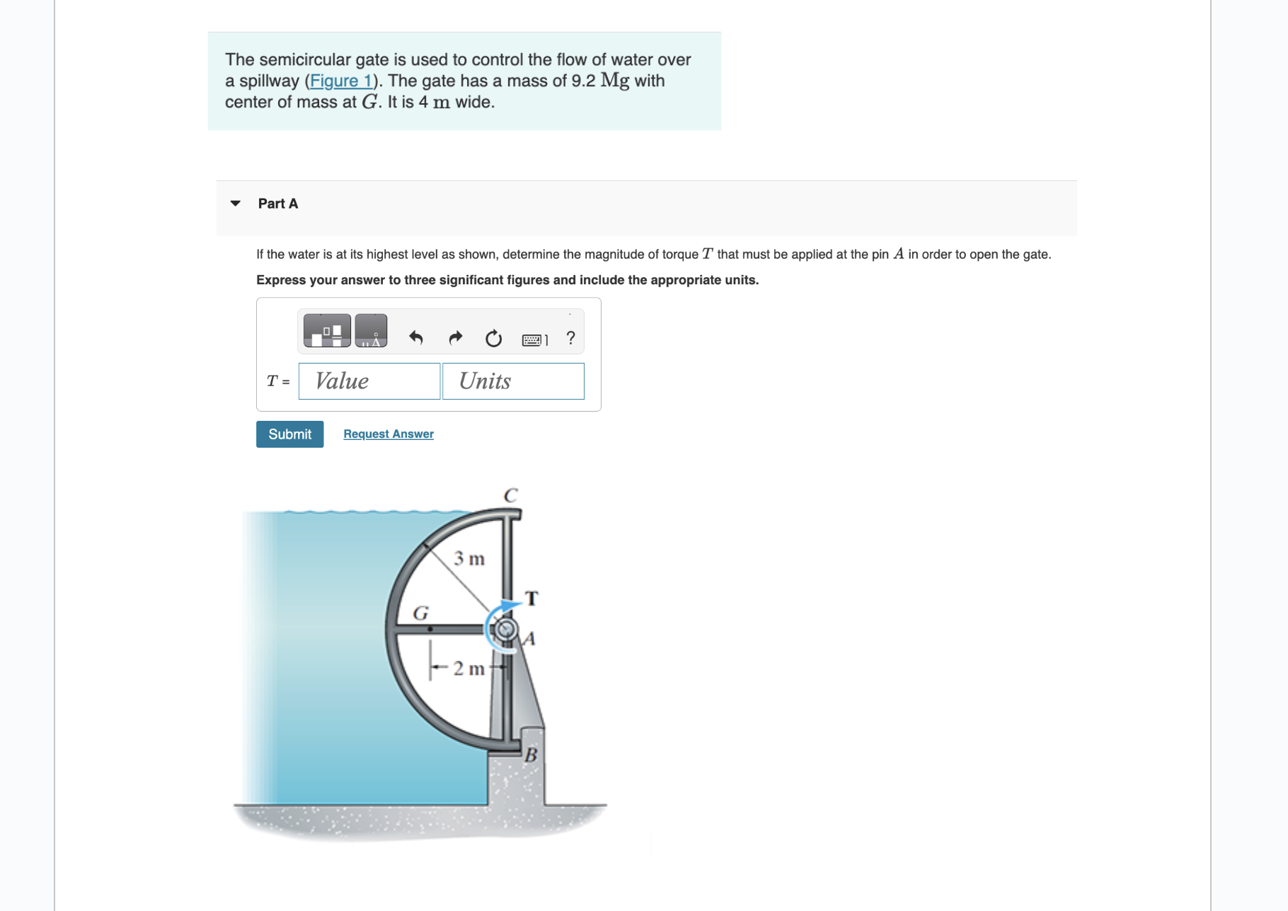 The semicircular gate is used to control the flow