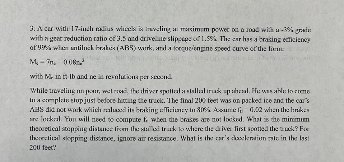 A car with 1 7 - inch radius wheels is traveling