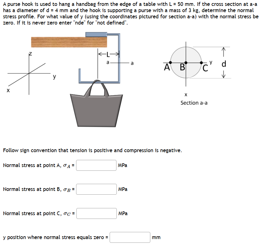 A purse hook is used to hang a handbag from the