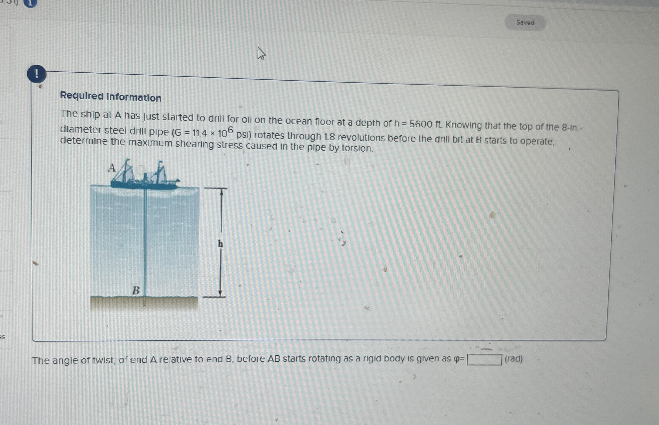 ! Required Information The ship at A has just