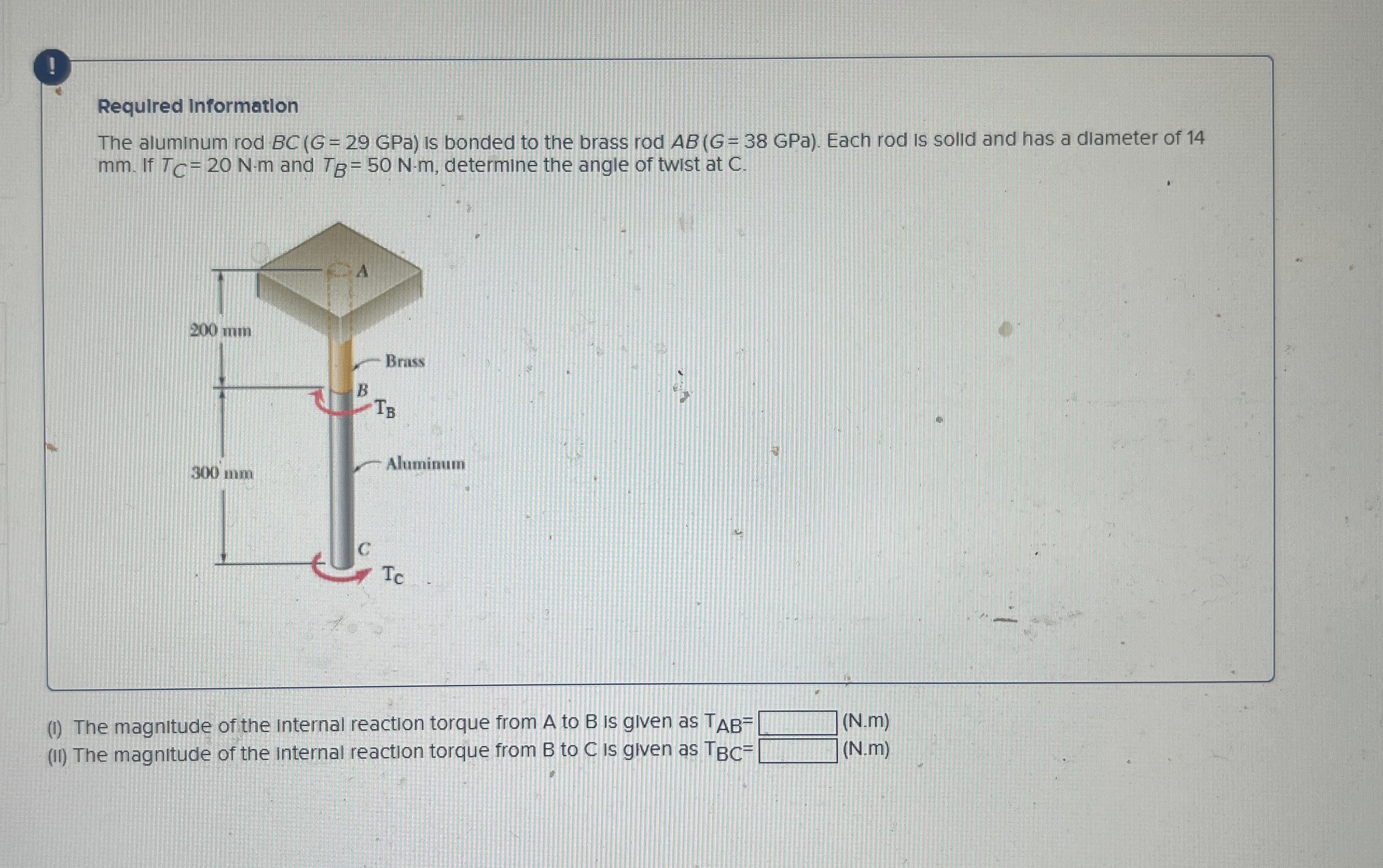 ! Required Information The aluminum ) = ( 2 9 GPa