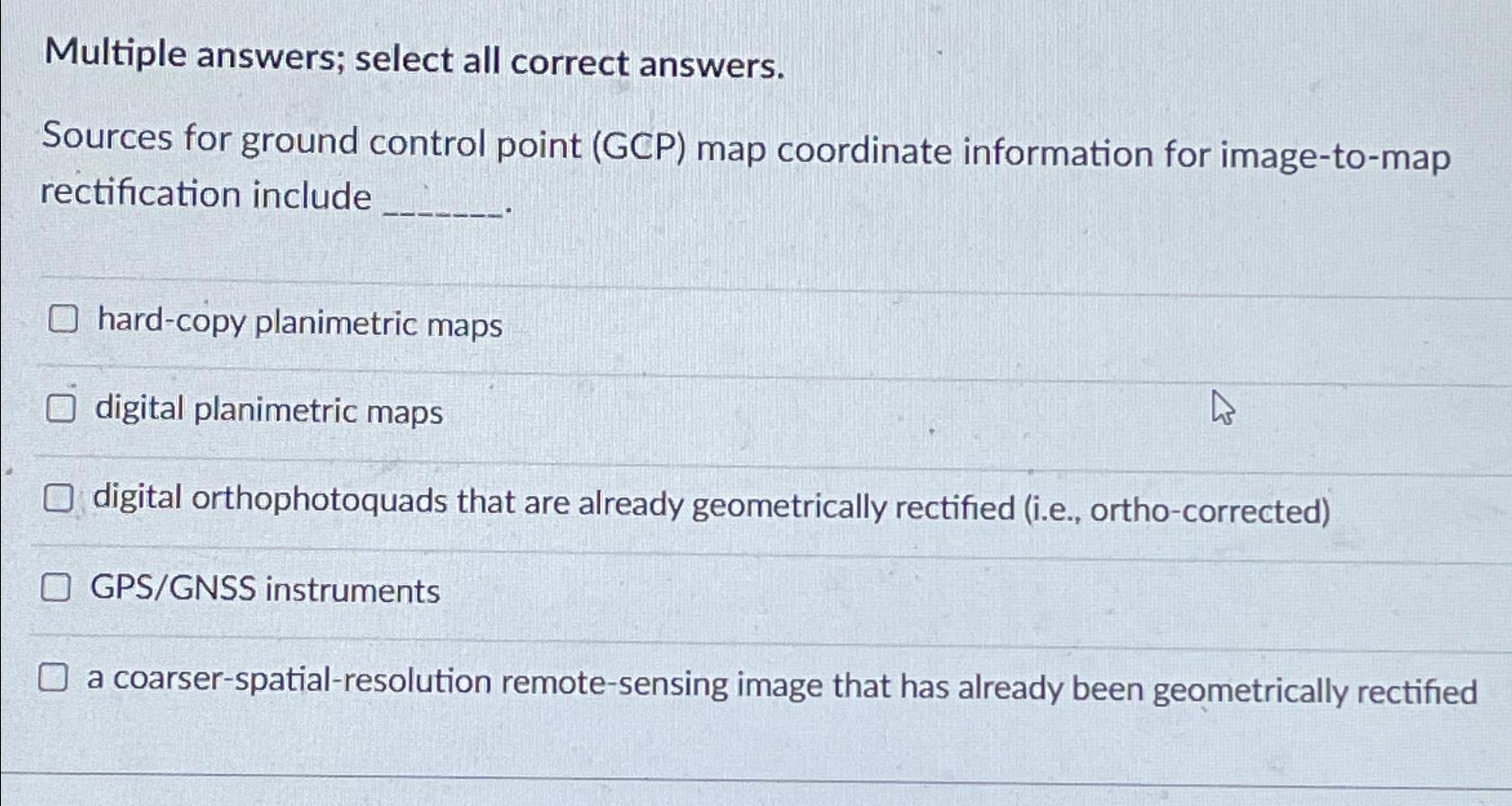 Multiple answers; select all correct answers.\