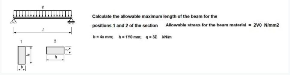 Calculate the allowable maximum length of the