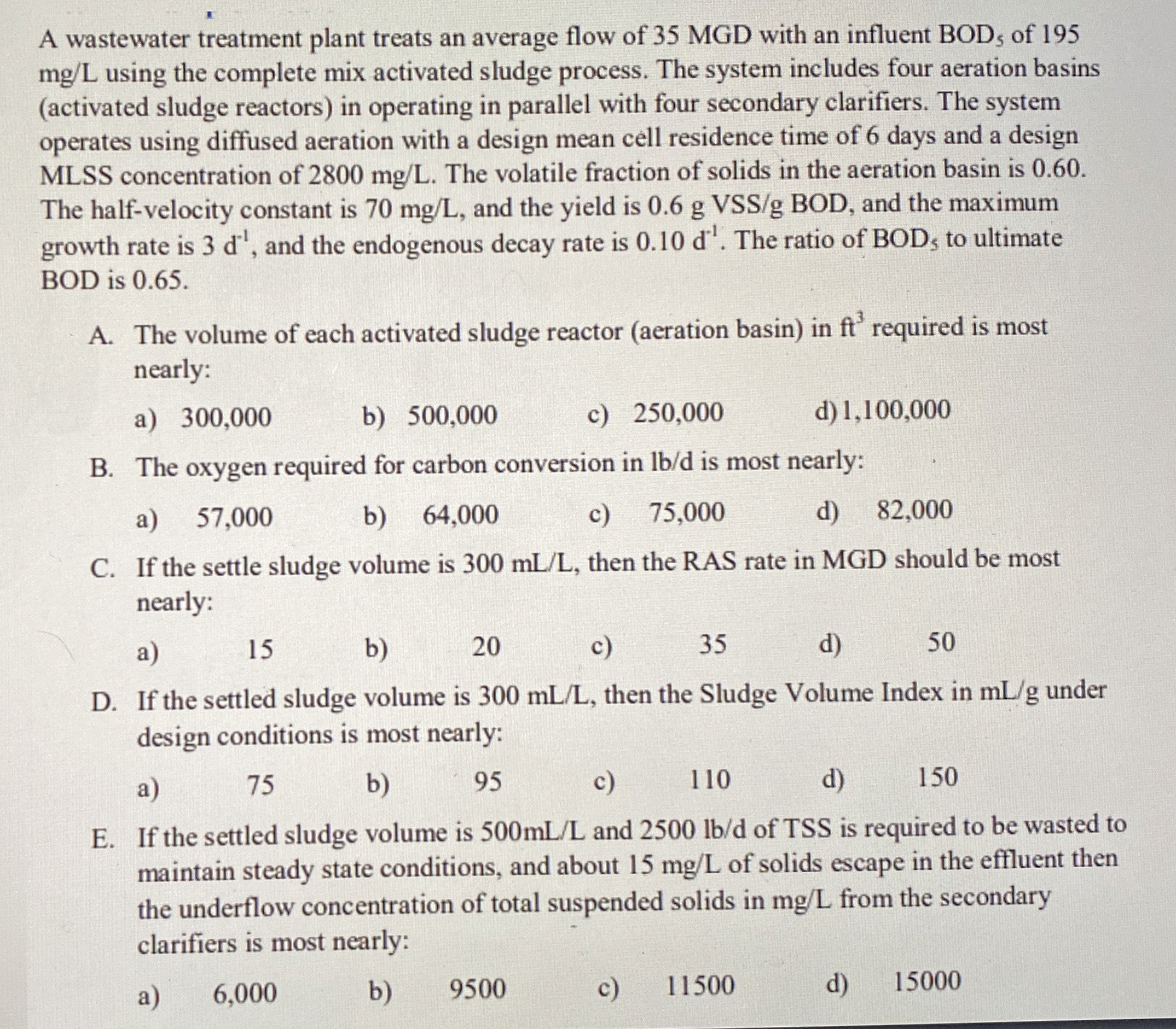 A wastewater treatment plant treats an average