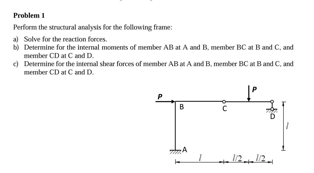 Problem 1 Perform the structural analysis for the