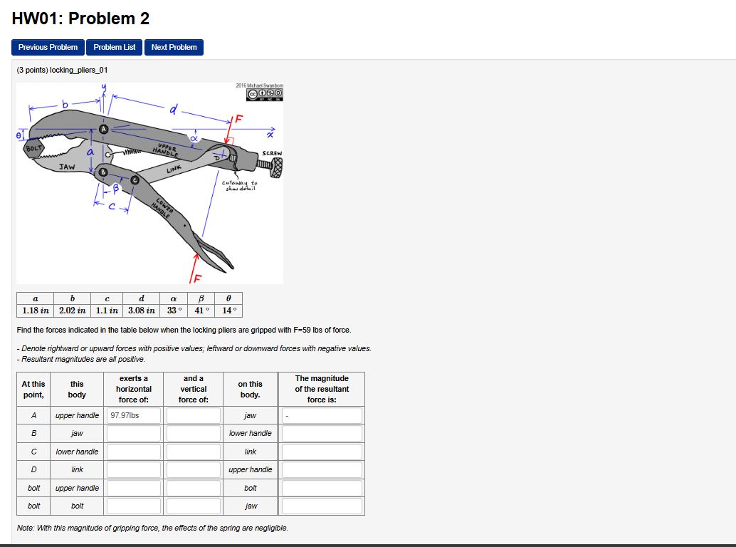 ( 3 points ) locking _ pliers _ 0 1 Find the