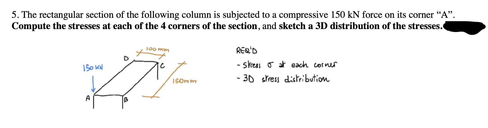 The rectangular section of the following column
