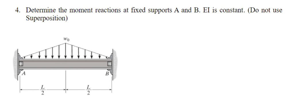 Determine the moment reactions at fixed supports