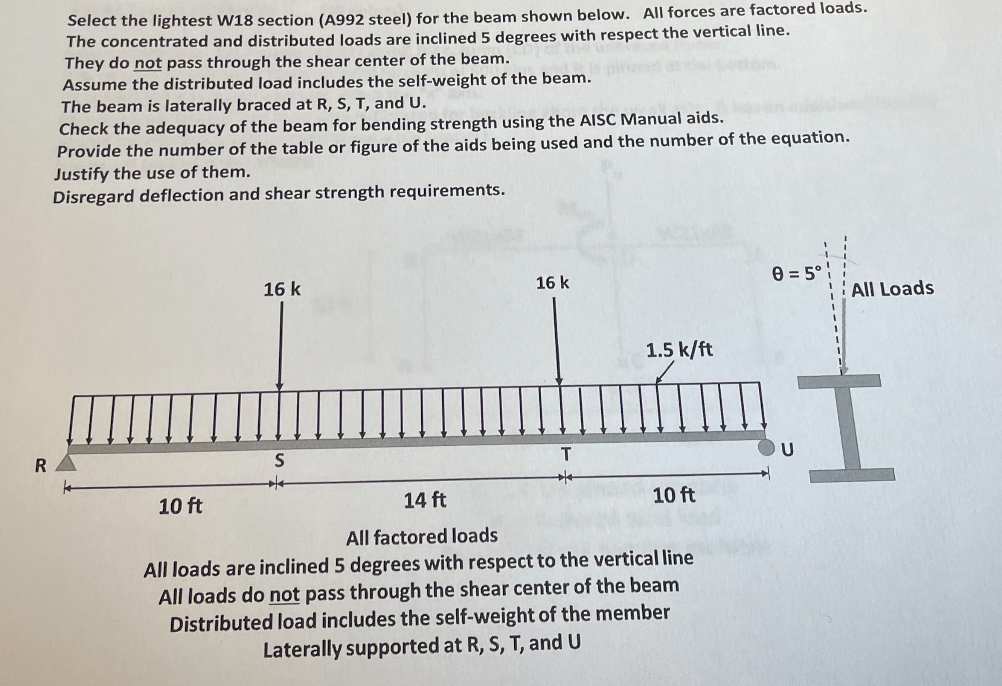 Select the lightest W 1 8 section ( A 9 9 2 steel
