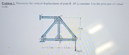 Problem 1 . Determine the vertical displacement