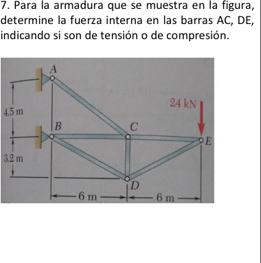 Para la armadura que se muestra en la figura,
