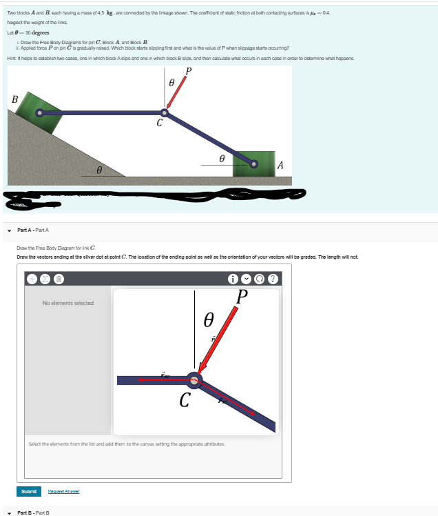 Two blocis A and B , each having a mass of 4 . 5