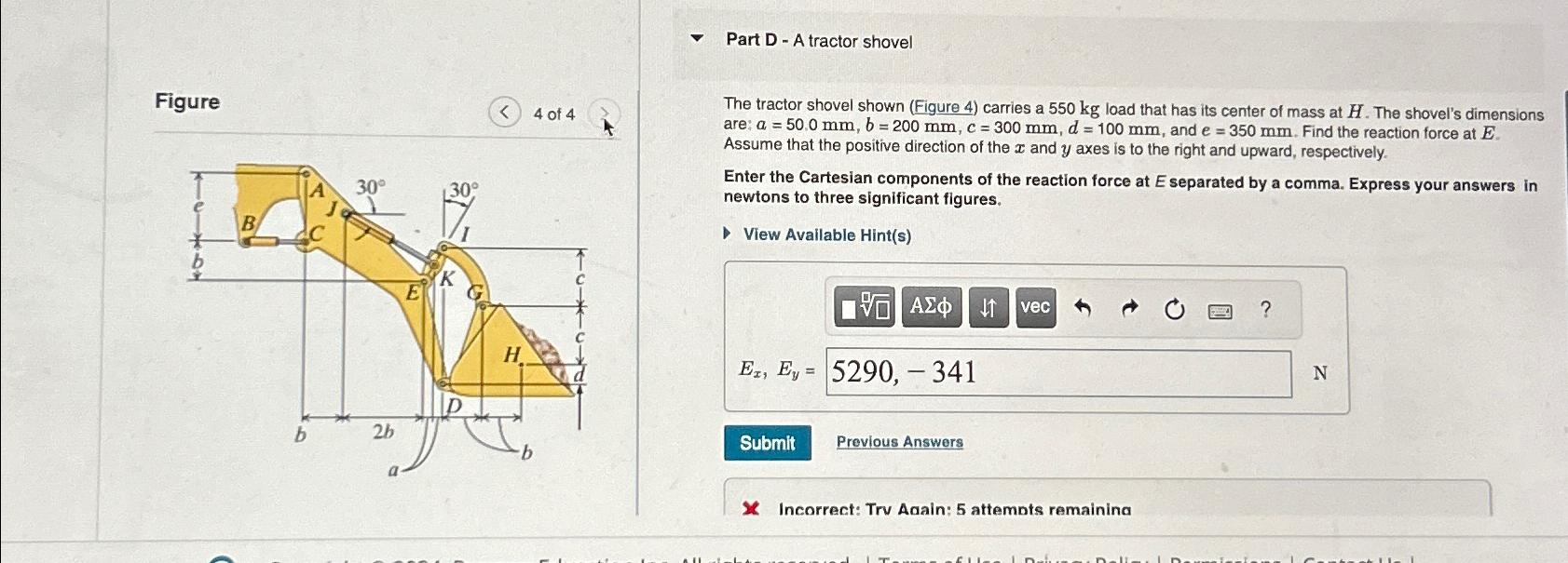 Part D - A tractor shovel Figure 4 of 4 E x , E y
