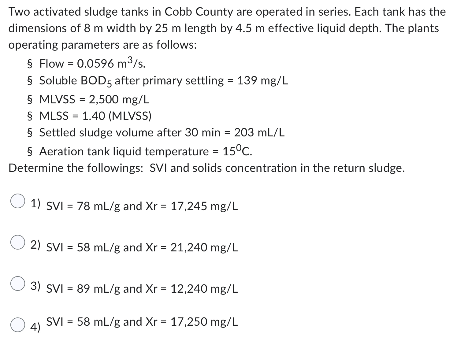 Two activated sludge tanks in Cobb County are