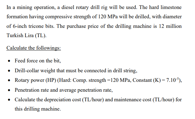 It is a question of mining engineering, it is a