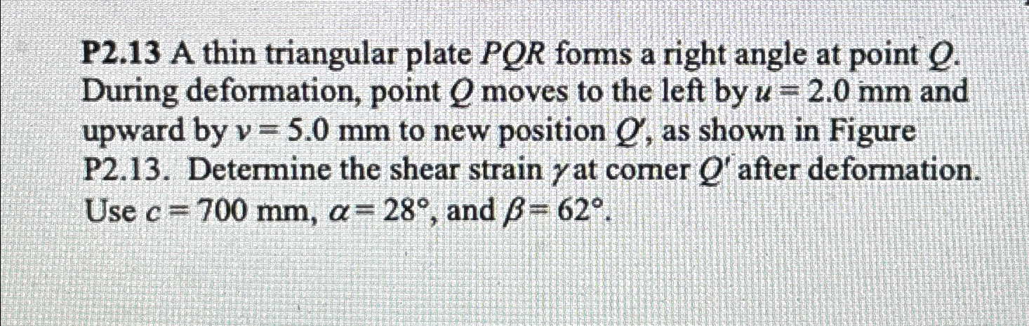 P 2 . 1 3 A thin triangular plate P Q R forms a