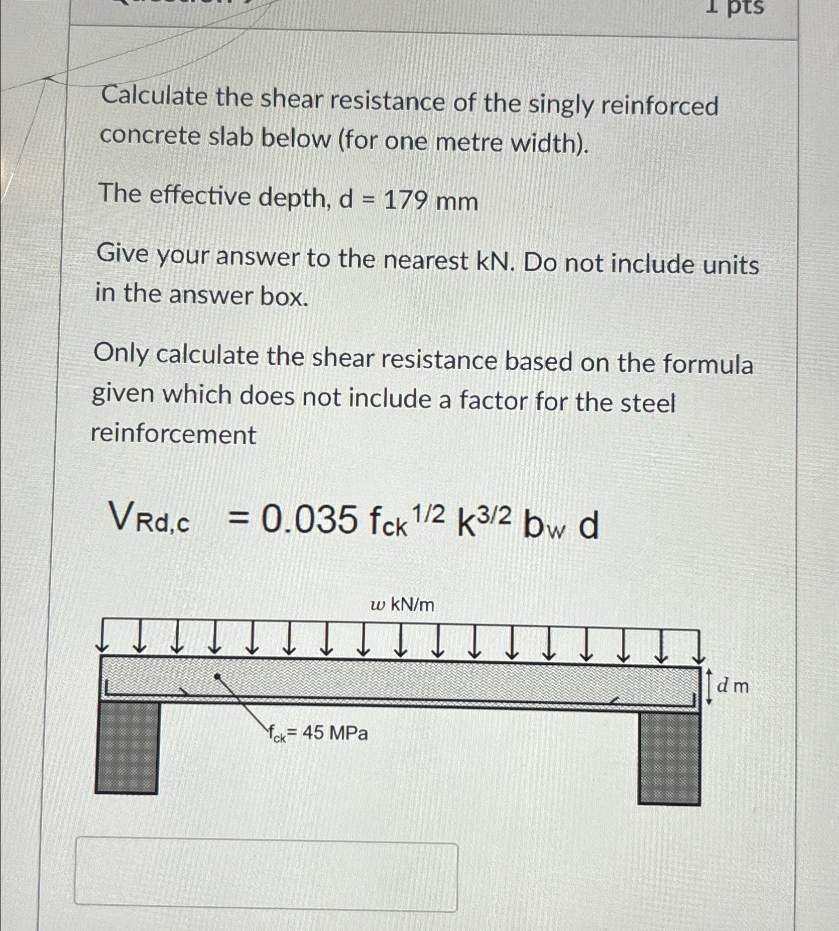 Calculate the shear resistance of the singly