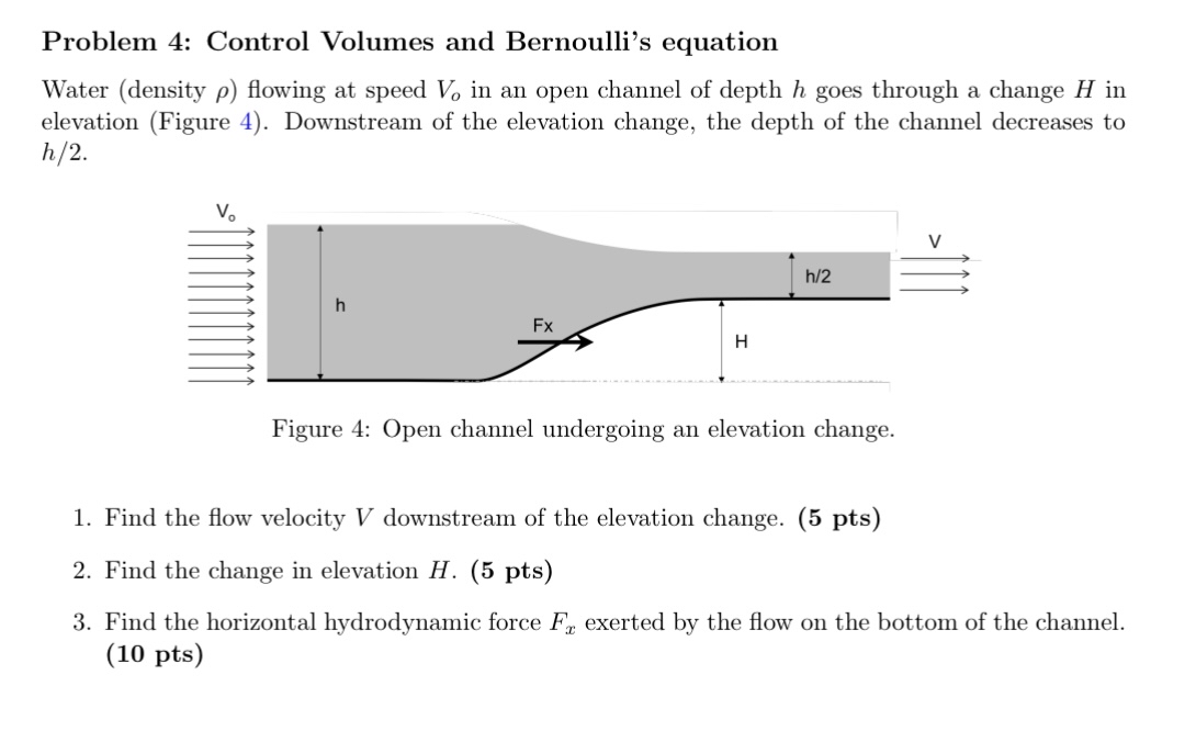 Problem 4 : Control Volumes and Bernoulli's