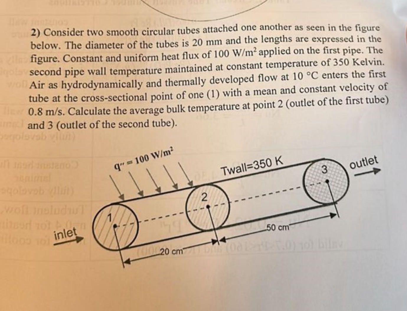 2 ) Consider two smooth circular tubes attached