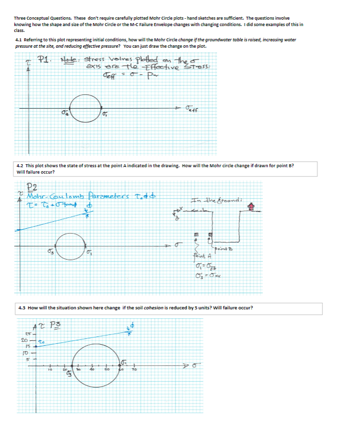 Three Conceptual Questions. These don't require
