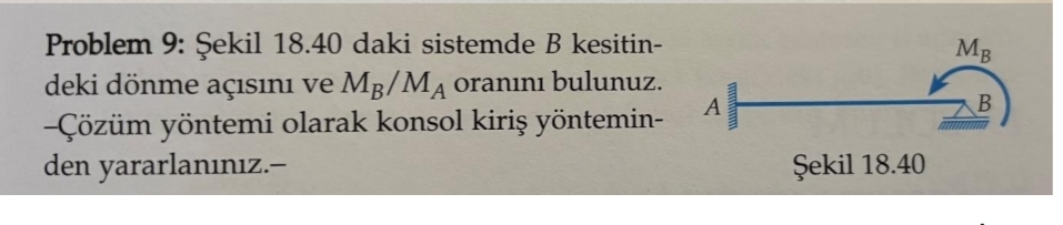 Problem 9 : ekil 1 8 . 4 0 daki sistemde B