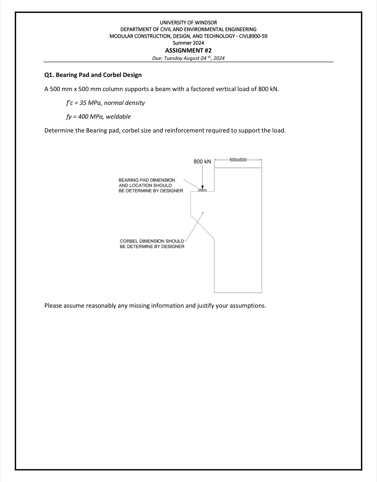 Summer 2 0 2 4 ASSIGNMENT # 2 Due: Tuesday August