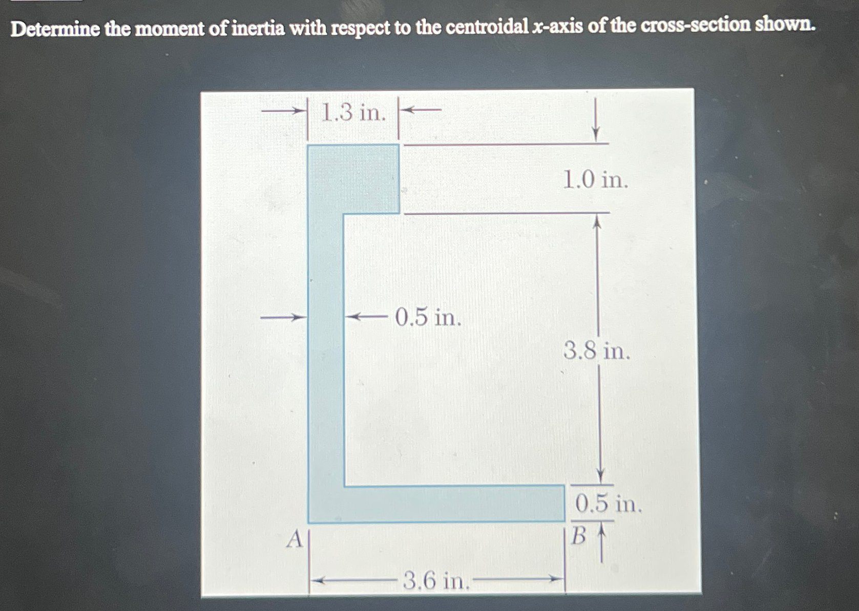 Determine the moment of inertia with respect to