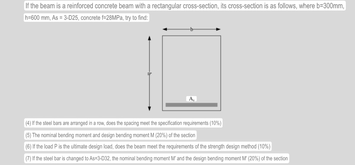 If the beam is a reinforced concrete beam with a