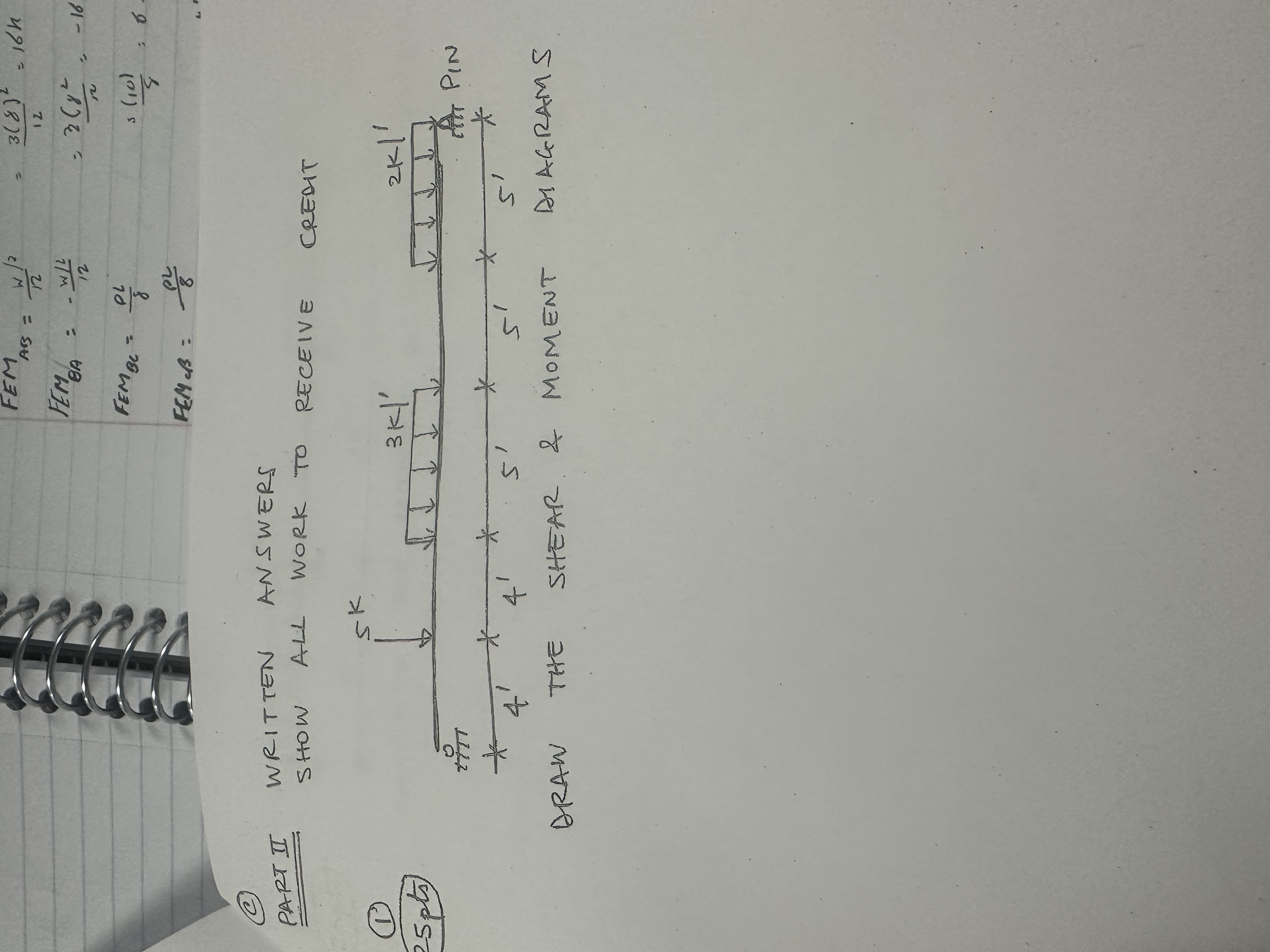 ( c ) PART II WRITTEN ANSWERS SHOW ALL WORK TO