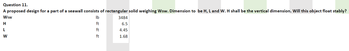 Question 1 1 . A proposed design for a part of a