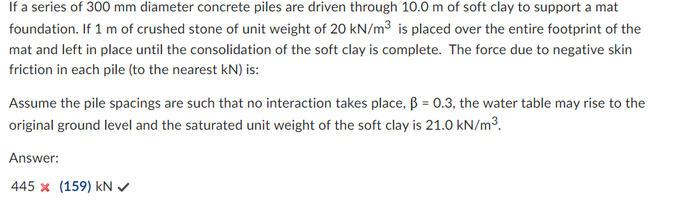 If a series of 3 0 0 m m diameter concrete piles
