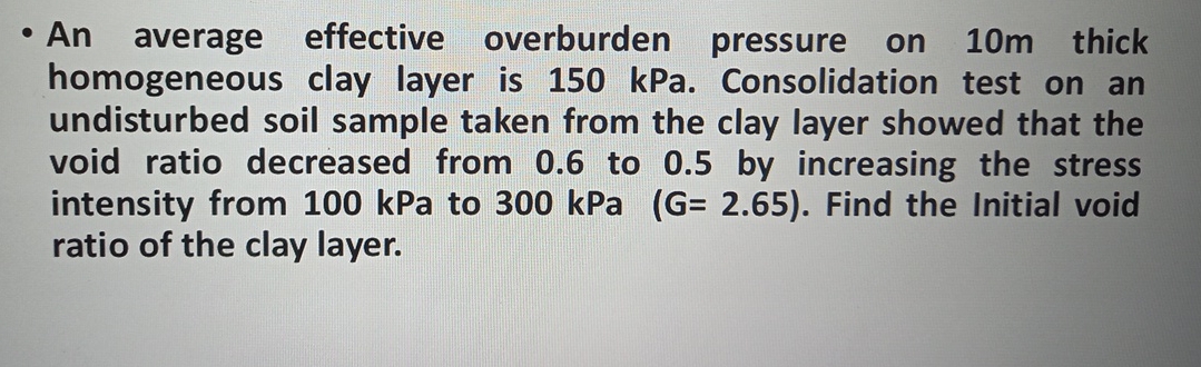 An average effective overburden pressure on 1 0 m