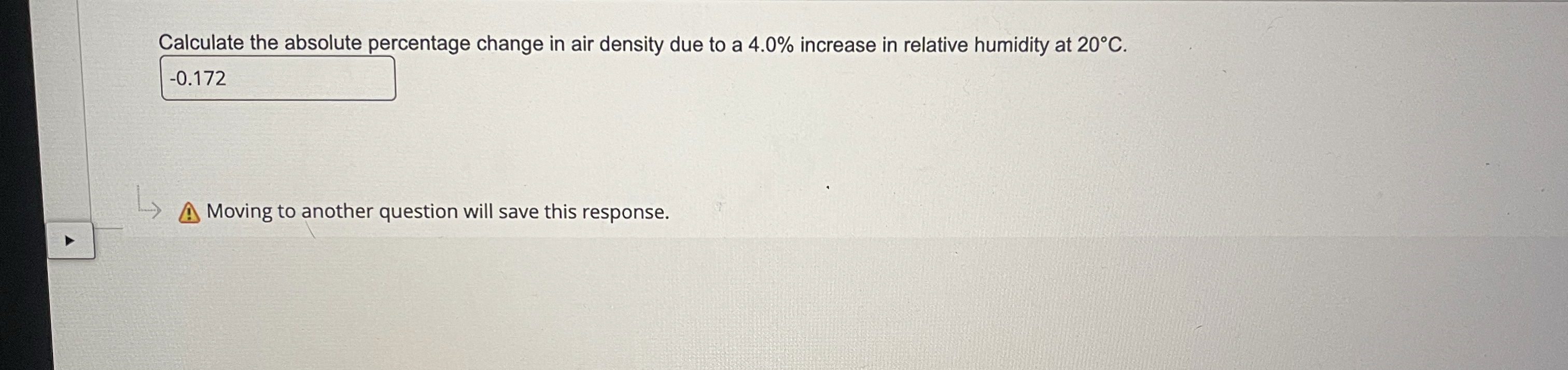 Calculate the absolute percentage change in air