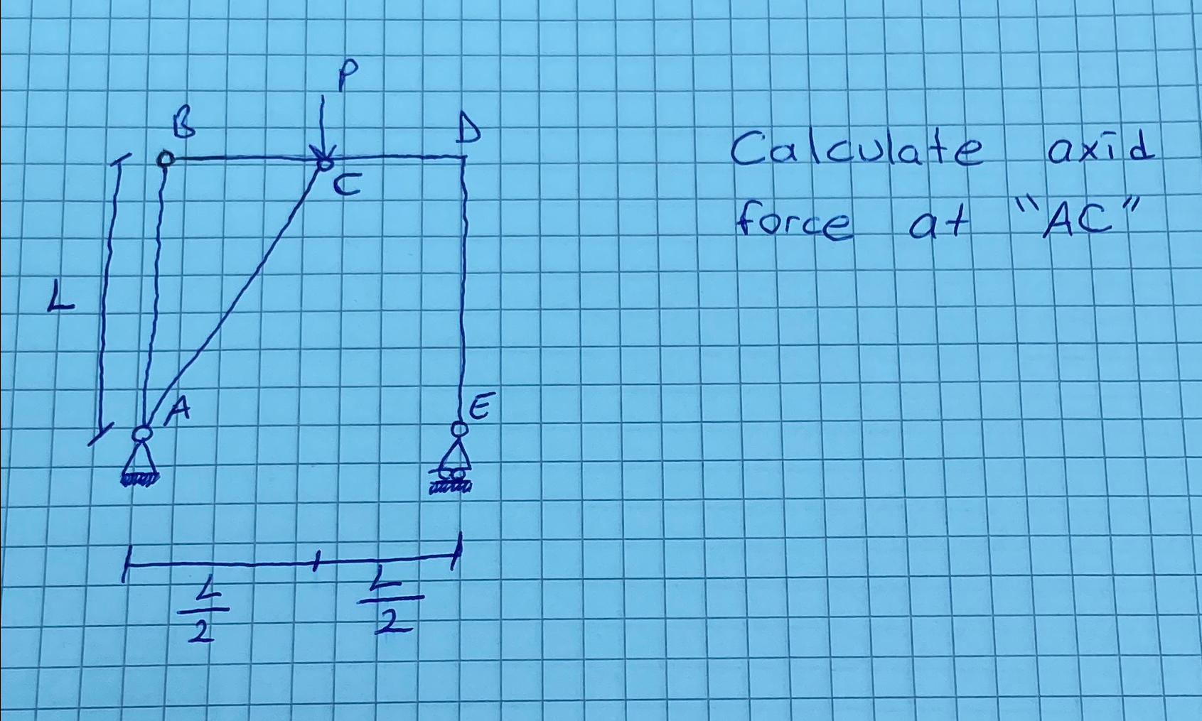 Calculate axid force at " AC "